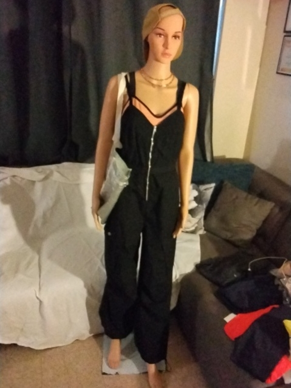 Universal Thread Black Utility Jumpsuit with Front Zip